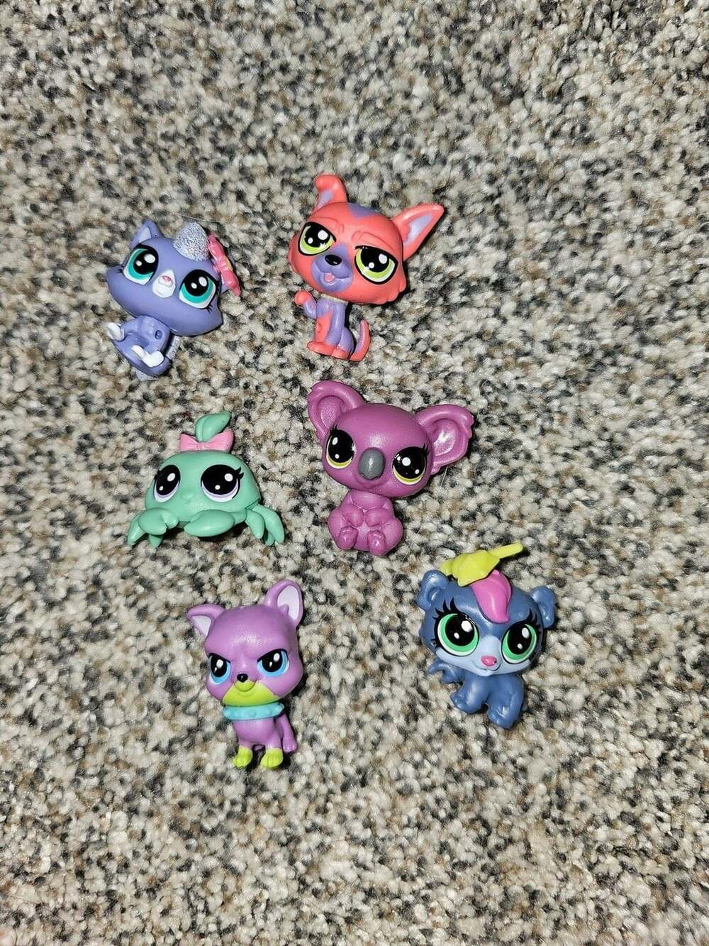 Hasbro Littlest Pet Shop Mini Figures Lot Of 6